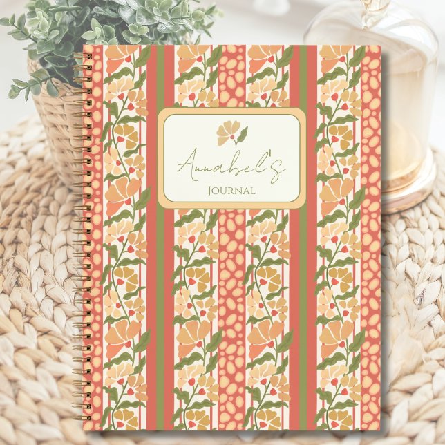 Cottagecore-Blumenmuster-Personalisiert Notizbuch (Personalized Floral Journal)