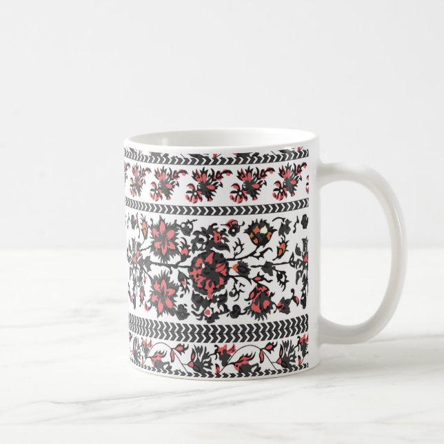 Cottagecore-Botanik-Blumenmuster Kaffeetasse (Rechts)