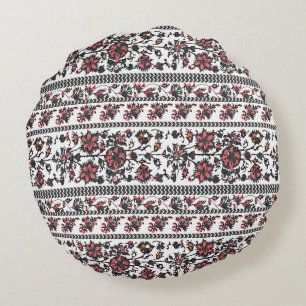 Cottagecore-Botanik-Blumenmuster Rundes Kissen