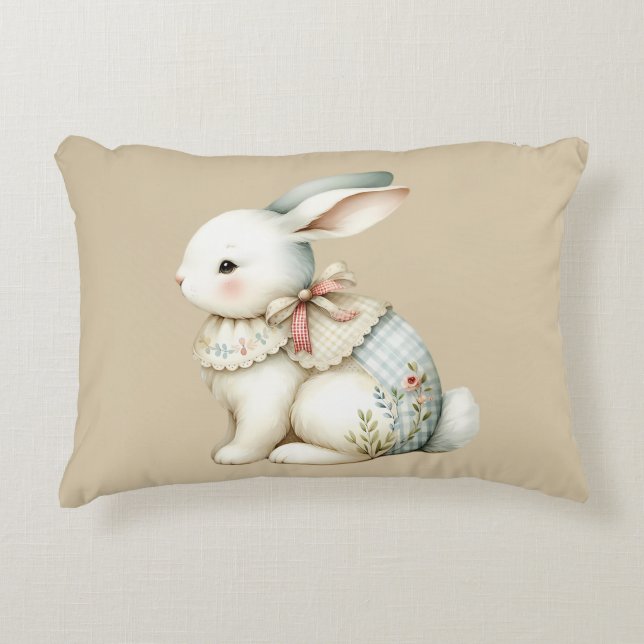 Cottagecore Bunny Charm Dekokissen (Vorderseite)
