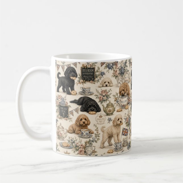 Cottagecore Cockapoo Teetasse (Links)