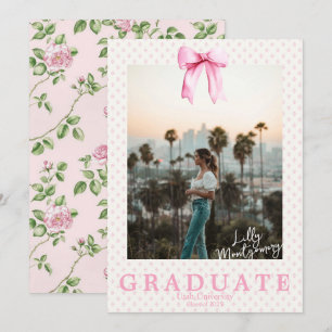 Cottagecore Coquette Foto Abschlussankündigung Einladung