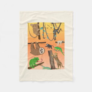 Cottagecore-Dschungeltiere Babydecke - Safari N Fleecedecke