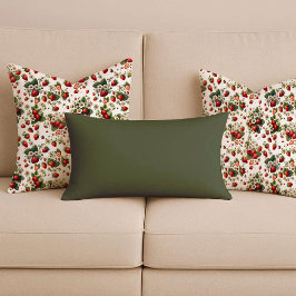 Cottagecore-Erdbeer-Blumen-Wurfkissen Kissen