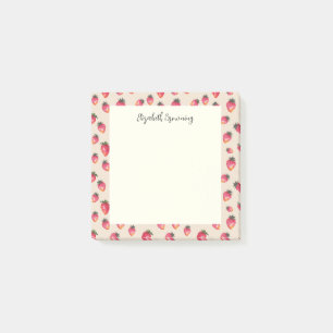 Cottagecore-Erdbeere handgezeichnet Boho Vintage  Post-it Klebezettel