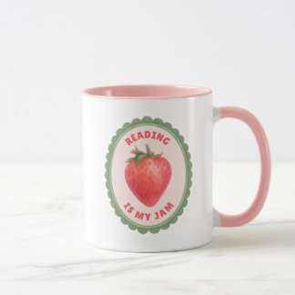 Cottagecore Erdbeeren Lesen ist mein Ding Zitat Tasse