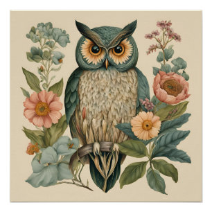 Cottagecore-Eule Poster