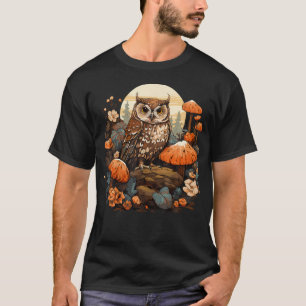 Cottagecore-Eulen-Ästhetik-Pilz-Outfit für Frauen T-Shirt