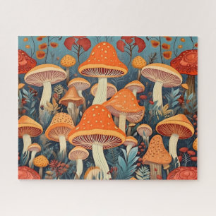 Cottagecore Farbmotive Pilze Puzzle