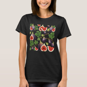 Cottagecore Feigen Frucht Botanische Illustration  T-Shirt