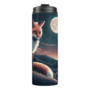 Cottagecore Floral Fox Ästhetische Goth Forest Gir Thermosbecher
