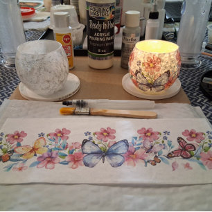 Cottagecore Floral- und Schmetterlingselemente Dec Seidenpapier