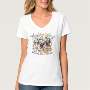 Cottagecore Florale Kamera Inspirierend T-Shirt