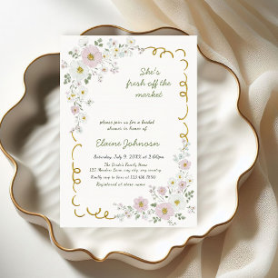 Cottagecore Fresh Off the Market Brautparty Einladung