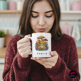 Cottagecore Frog with Flowers and Mushrooms Kaffeetasse