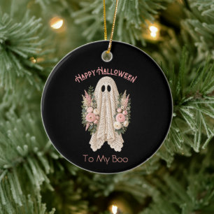 Cottagecore Frohes Halloween-Gespenst Keramik Ornament