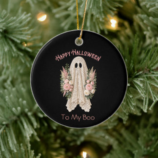 Cottagecore Frohes Halloween-Gespenst Keramik Ornament