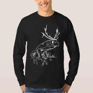 Cottagecore-Frosch-Geweih-Botanischer-Pilz-Mykolog T-Shirt