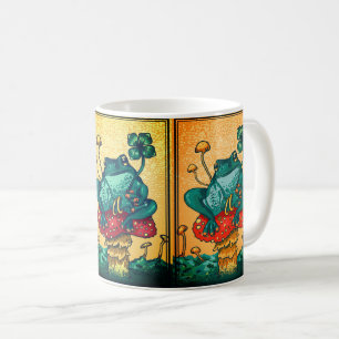 Cottagecore-Frosch mit Pilz Kaffeetasse