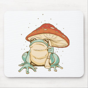 Cottagecore-Frosch mit Pilz Mousepad