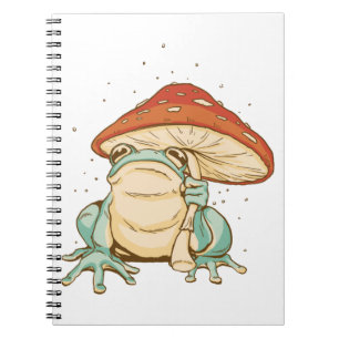 Cottagecore-Frosch mit Pilz Notizblock