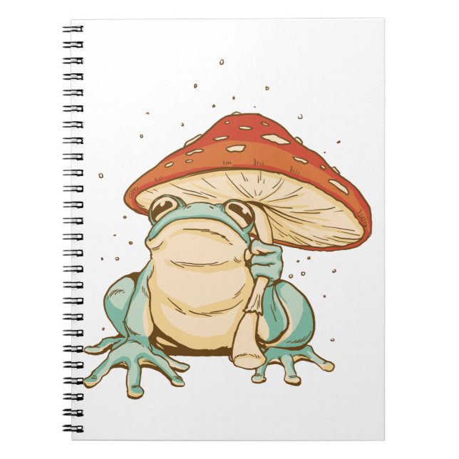 Cottagecore-Frosch mit Pilz Notizblock (Vorderseite)