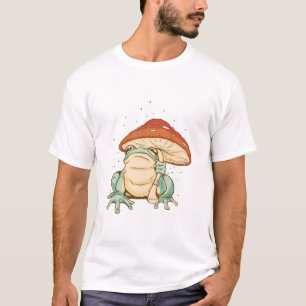 Cottagecore-Frosch mit Pilz T-Shirt