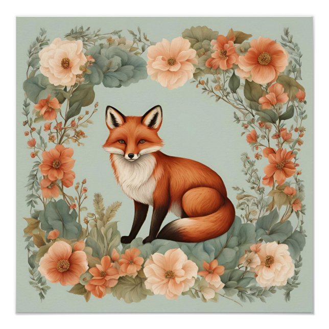 Cottagecore Fuchs Poster (Vorderseite)