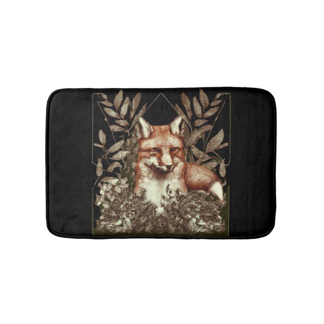 Cottagecore Fuchs Vintage Badematte (Vorderseite)