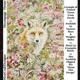 Cottagecore Fuchs, Wildblumenwiese EX4L Decoupage Seidenpapier