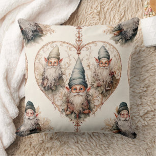 Cottagecore-Garten-Gnom-Vintage-Aquarell Kissen