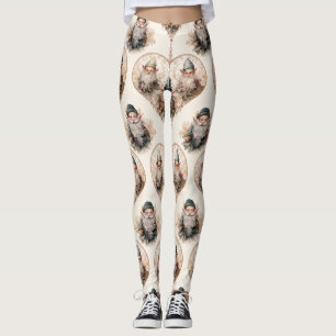Cottagecore-Garten-Gnom-Vintage-Aquarell Leggings