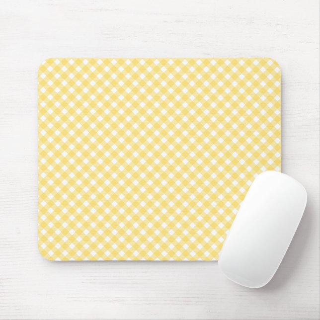 Cottagecore Gelb Gingham Karo Mauspad (Mit Mouse)