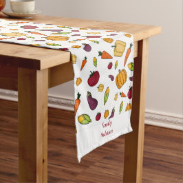 CottageCore Gemüse Name White Table Runner Großer Tischläufer