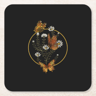 Cottagecore Goblincore Fairycore Grafik Blumen Bu Rechteckiger Pappuntersetzer