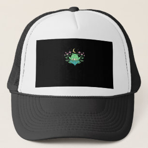 Cottagecore Goblincore Mondblumen Wald Frosch Mu Truckerkappe