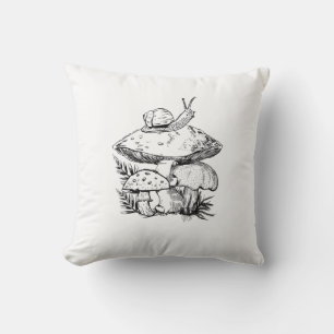 Cottagecore Goblincore Pilz Schnecke Kissen
