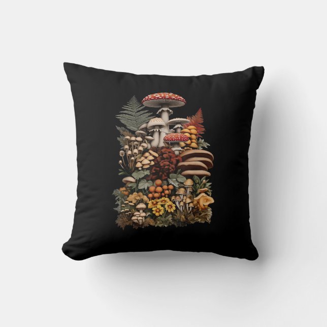 Cottagecore  Goblincore Pilzesuche Kissen (Vorderseite)