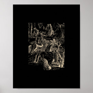 Cottagecore Goblincore Teich Schnecke Schwimmen Fr Poster