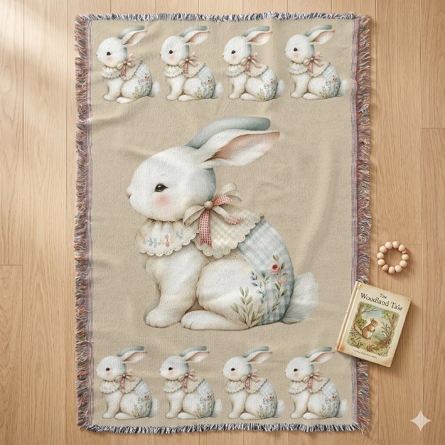 Cottagecore-Hasen-Charm-Babydecke Decke (Cottagecore Bunny Charm Baby Blanket)