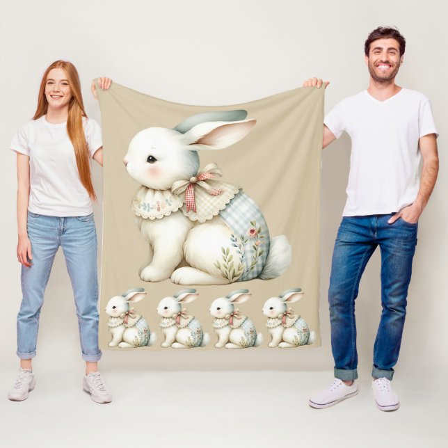 Cottagecore-Hasen-Charm-Babydecke Fleecedecke (Beispiel)