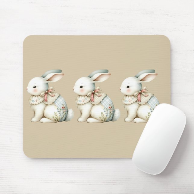 Cottagecore-Hasen-Charm Mousepad (Mit Mouse)
