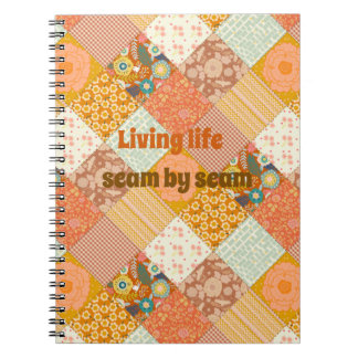 Cottagecore Herbst Blumen Patchwork Quilt Muster Notizblock
