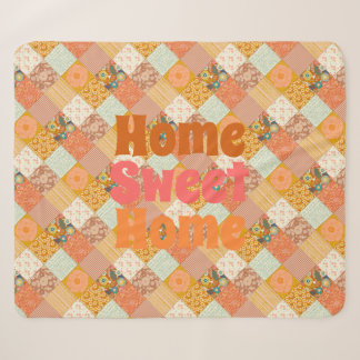 Cottagecore Herbst Blumen Patchwork Quilt Muster Sherpadecke