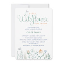 Cottagecore Herbst-Wildblumen-Aquarell-Baby-Party
