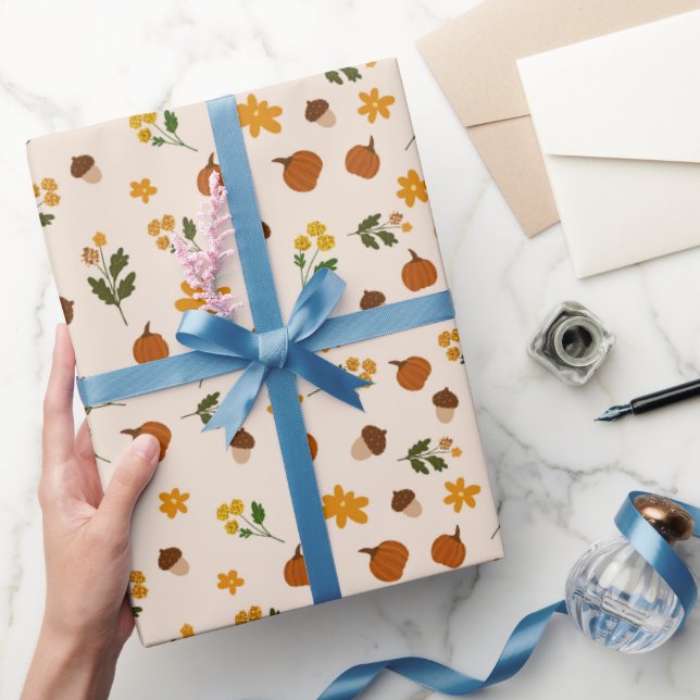 Cottagecore Herbstmuster  Geschenkpapier (Schenken)