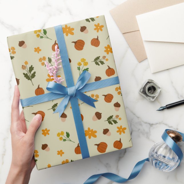 Cottagecore Herbstmuster  Geschenkpapier (Schenken)