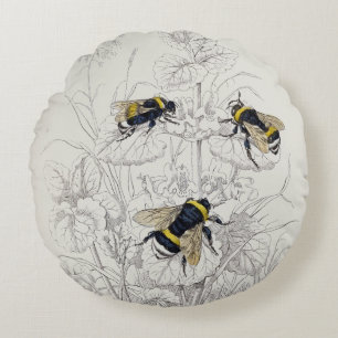 Cottagecore Hummel Diagramm Rund Rundes Kissen