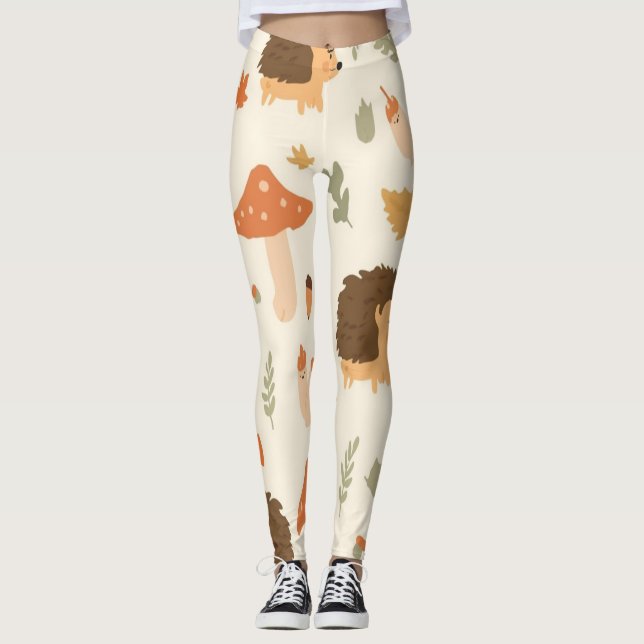 Cottagecore-Igel-Leggings Leggings (Vorderseite)