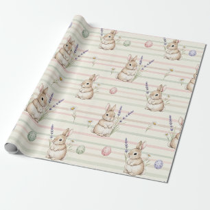 Cottagecore Kaninchen Lavendel Gänseblümchen Frühl Geschenkpapier